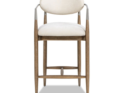 Artemis - Mixed Material Upholstered Counter Stool - Warm White