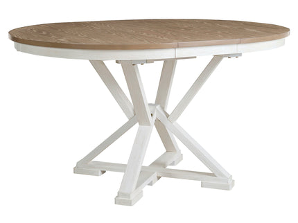 Dining Set With Extendable Round Table And 4 Upholstered Chairs