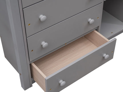 Bunk Bed With 6 Drawers And Flexible Shelves, Bottom Bed With Wheels