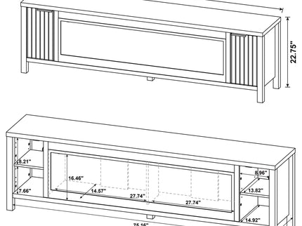Alamitos - Electric Fireplace TV Stand With Flame Visualizer - Pine Wood