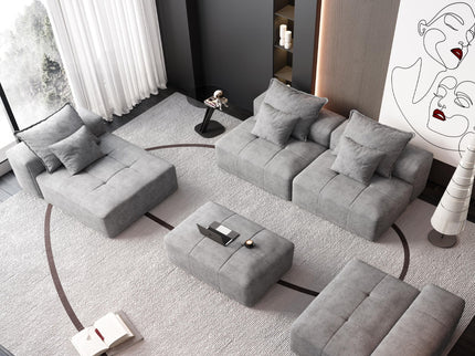 Modern Oversized, Modular Sectional Sofa With Pillows