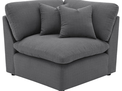 6 Piece Upholstered Modular Sectional Sofa With Reversible Cushions And Ottoman - Charcoal