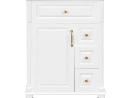 Freestanding Bathroom Vanity With Sink, 3 Drawers & Flip-Out Drawer