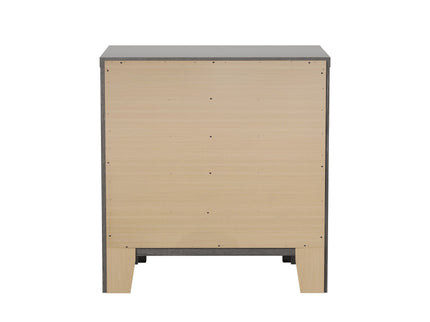 Modern 2 Drawer Nightstand - Brown - Wood