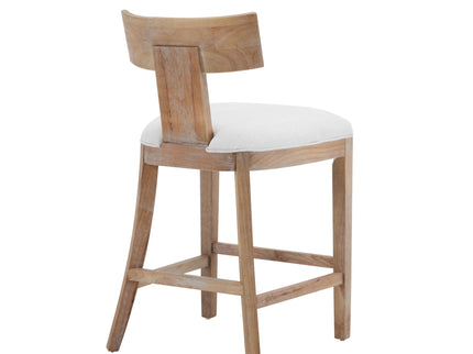 Upholstered Counter Height Bar Stools With Solid Rubber Wood Frame (Set of 2)