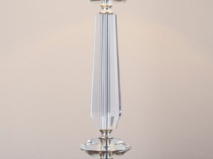 Karat - Contemporary Crystal Table Lamp (Set of 2) - Clear Crystal / Chrome / White Softback
