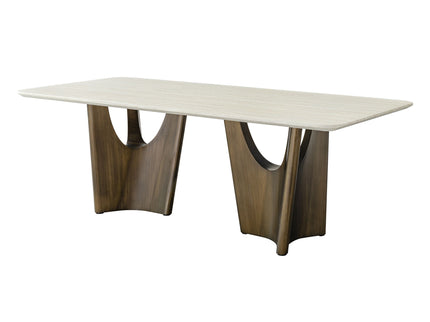 Dining Table - Beige / Bronze Golden