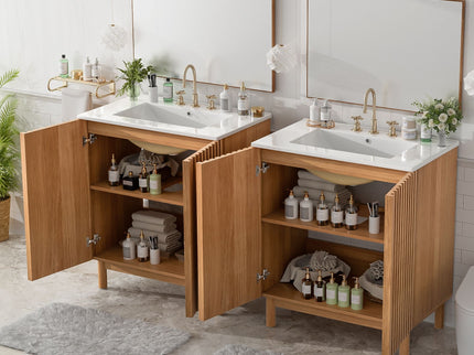 Traditional Bathroom Vanity With Ceramic Sink