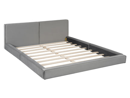 Upholstered Platform Bed, Grounded Bed With Solid Frame