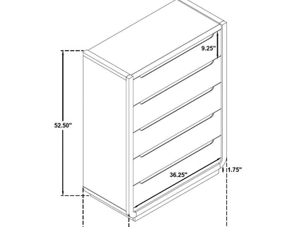 Bangor - 5 Drawer Bedroom Chest - Black