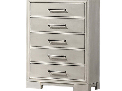 1 Piece Chest With Square Legs And Sleek Handles - Antique White