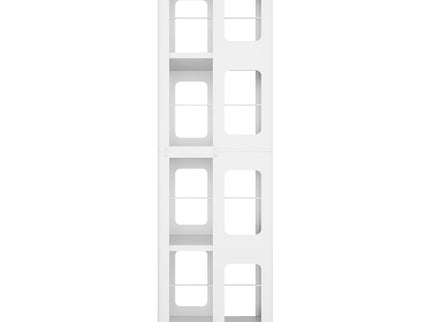 4 Tier All Steel Rotating Bookshelf With 360° Wheels, Large Size Sturdy & Spacious Book Rack, New Style Bookshelf - White