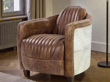 Brancaster - Grain Leather Chair - Brown
