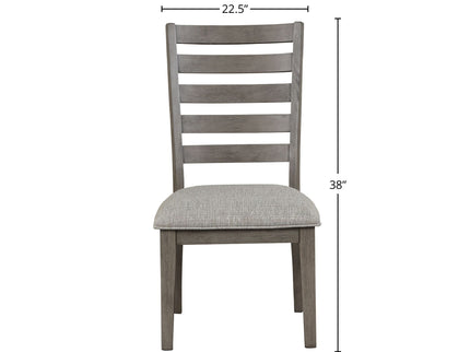 Side Dining Chair With Ladder Back (Set of 2) - Gray