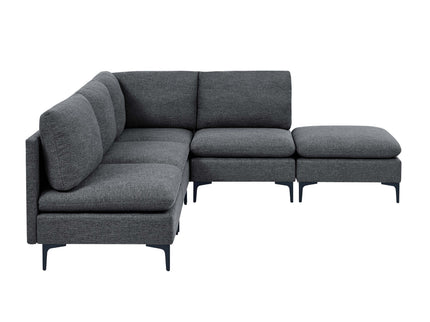 Upholstered Modular Sectional With Tall Legs, Medium Firm Seat