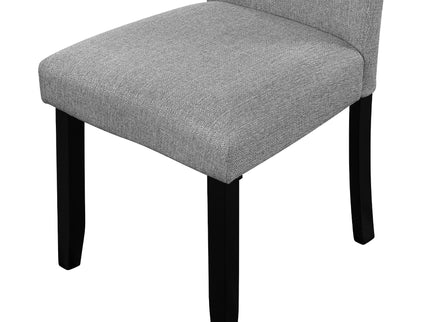 5 Piece Round Dining Table Set, Dining Table And 4 Upholstered Chairs For Dining Room, Kitchen Room, Living Room - White / Gray