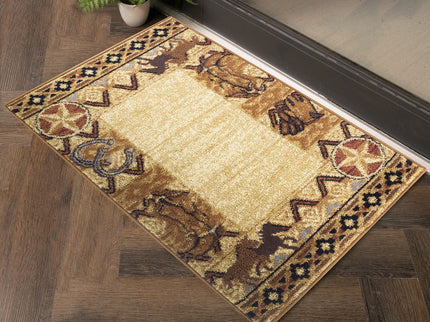 Tribes - 5'3" X 7'3" Southwest Area Rug Polypropylene - Beige