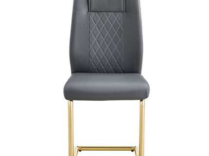 Modern Legged Upholstered Dining Chairs (Set of 4) Artificial For Kitchen And Office - Gray