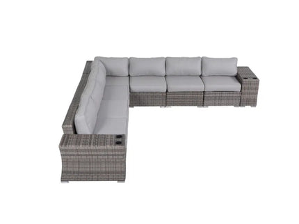 Rattan Sectional Sofa Set With Cushions