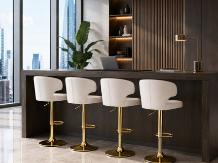 Adjustable Swivel Bar Chair With High Back Support