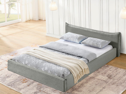 Modern Upholstered Bed Frame With Curved Headboard