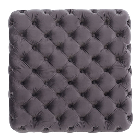 Modern Glam Ottoman With Upholstery And Button Tufted Design
