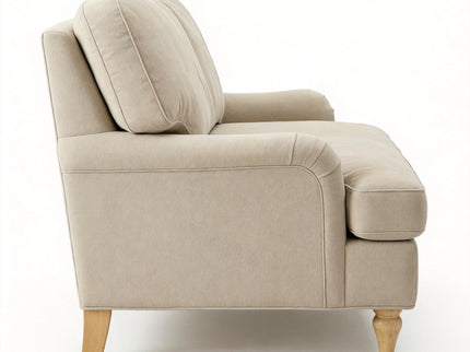 Loveseat Sofa, Upholstered Small Couch For Living Room - Cream Beige
