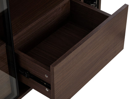 Modern Minimalist Style LED Curio Cabinet With Tempered Glass Door, Metal Legs