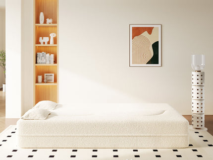 Modern Floor Sofa With 2 Pillows, Twin Size For Living Room