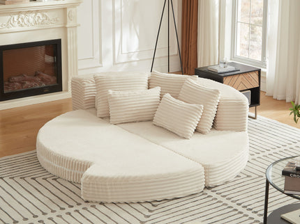 Semi Circular 2 In 1 Sofa Bed With Neck Pillow