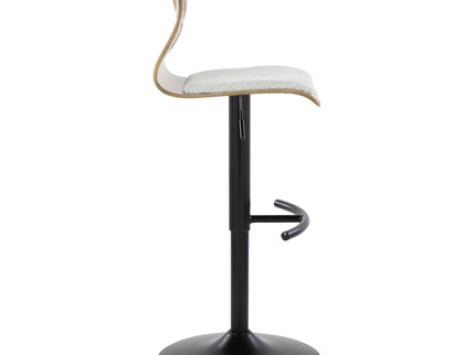 Folia - Contemporary Adjustable Barstool With Swivel With Rounded T Footrest (Set of 2)