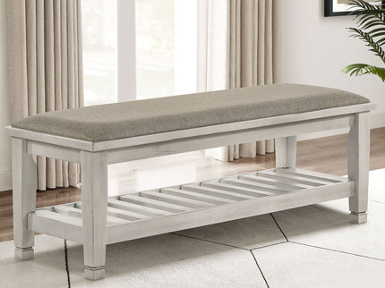Bench With Upholstery Design - Ivory