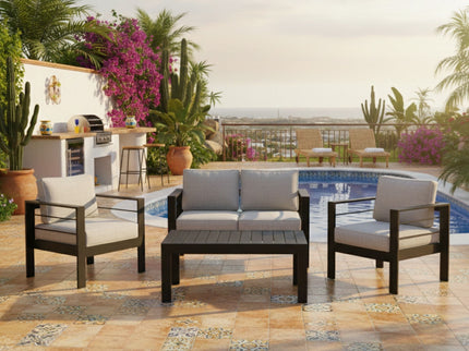 Outdoor Patio Set, All-Weather With Thick Cushions