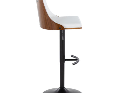 Gianna - Mid Century Modern Adjustable Barstool, Swivel With Rounded T Footrest (Set of 2)
