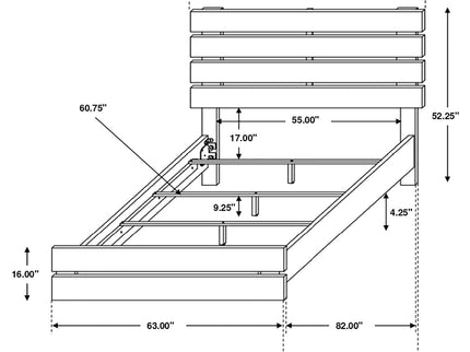 Slatted Headboard Panel Bed