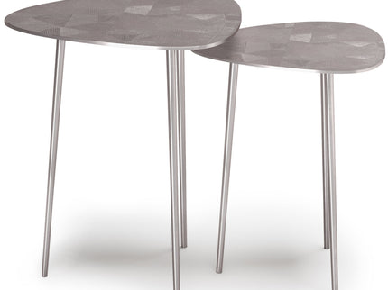 Shelton - 2 Piece Metal Nesting Table - Nickel