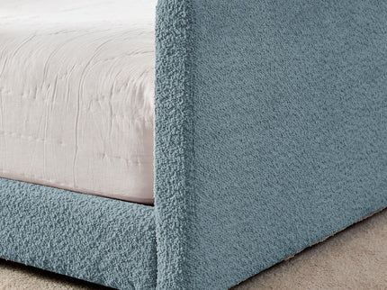 Cute Rabbit Ear Upholstered Platform Bed Frame With Safety Rail
