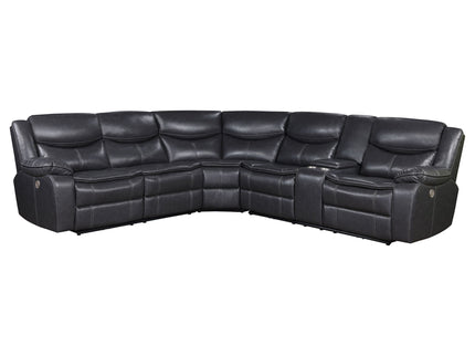 Salerno - Upholstered Power Reclining Sectional Sofa - Dark Gray
