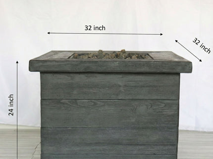 Fiber Reinforced Propane / Natural Gas, Fire Pit Table - Charcoal
