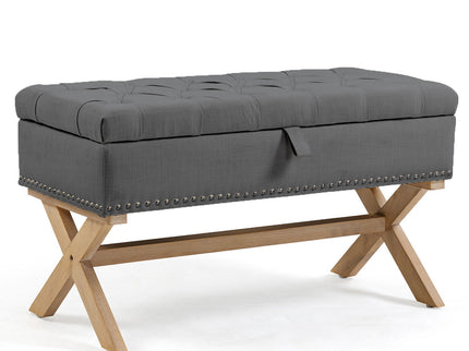 Storage Ottoman, Button-Tufted Ottoman Storage Bench, Ottoman With Storage