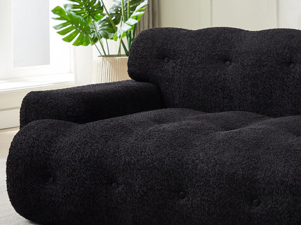 Cloud Series Minimalist Button Tufted Square Arm 3 Seater Sofa