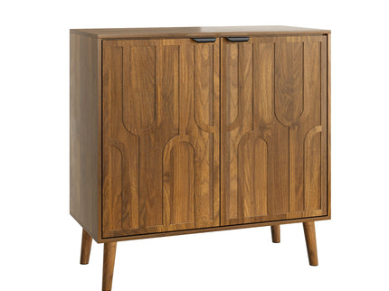Farmhouse Style Sideboard Buffet Cabinet With Storage Bar Cabinet - Walnut