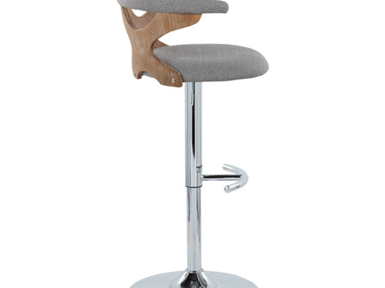 Gardenia - Contemporary Adjustable Barstool With Swivel / Rounded T Footrest (Set of 2)