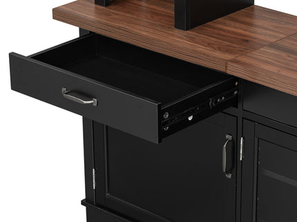 Extra Long TV Stand With 7 Color LED Lights, Adjustable Shelves & Storage Cabinets