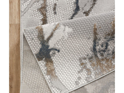 Geometrix - 5'3" X 7'3" Area Rug & Geometric 3D Effect - Ivory / Gray