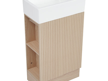 Modern Bathroom Vanity With Sink And 2 Tier Shelf