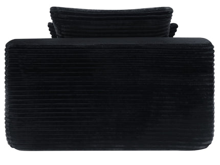 Convertible Chaise Lounge Chair & Wide Armrest & Throw Pillows - Black