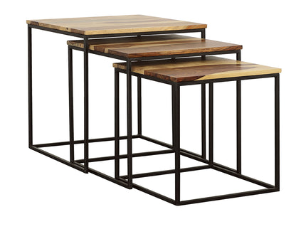 3 Piece Nesting Design Table Set - Brown