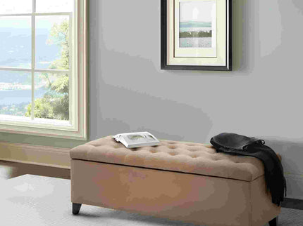 Elegant Design Tufted Top, Soft Close Storage Bench