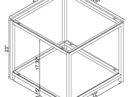 Weston - 1 Shelf Side End Table - Nickel